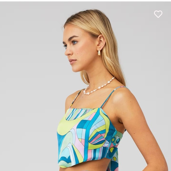 Show Me Your MuMu Tops - NWOT SIZE S Show Me Your MuMu Green Blue Crop Tank Top